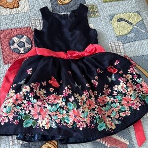 Lilt Navy Dress with Pink Floral Design